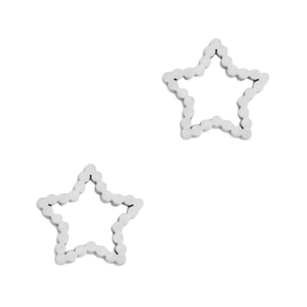Stainless Steel Charm Connector Star Silver