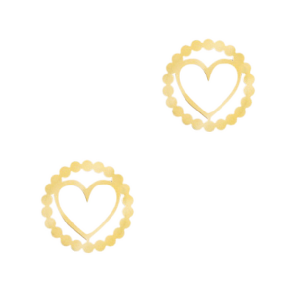 Stainless Steel Charm Connector Heart Round Gold