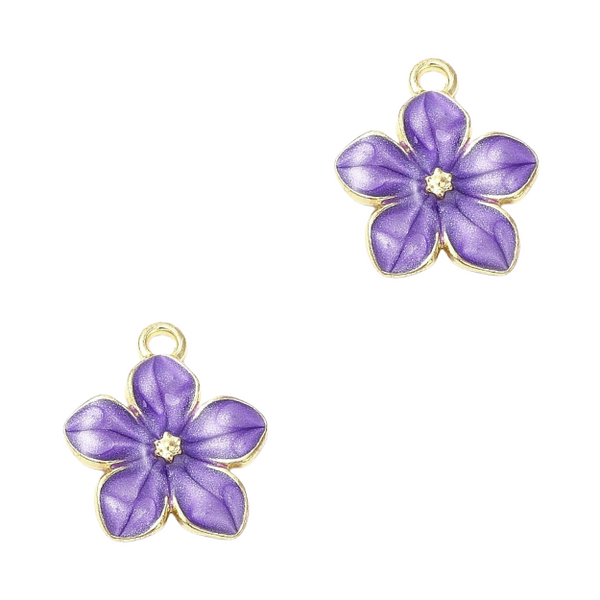 BQ Charm Flower Purple - Gold