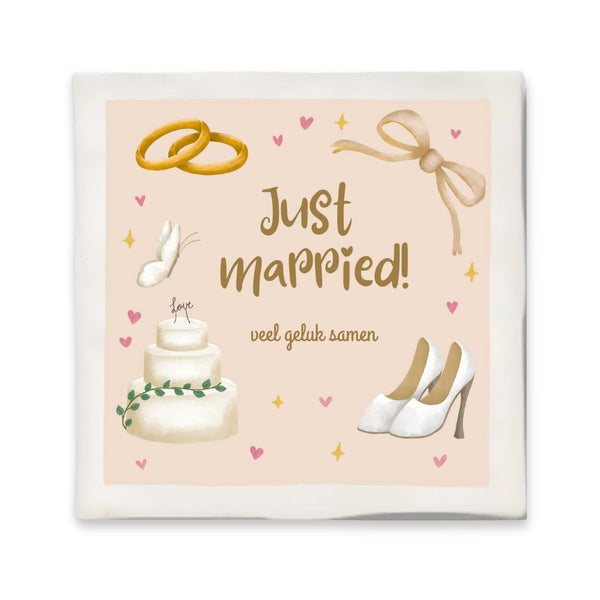 Tegeltje Met Illustratie Bits Of Bliss - Just Married