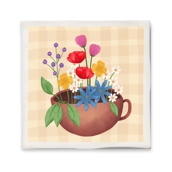 Tegeltje Met Illustratie Bits Of Bliss - Mok Met Bloemen