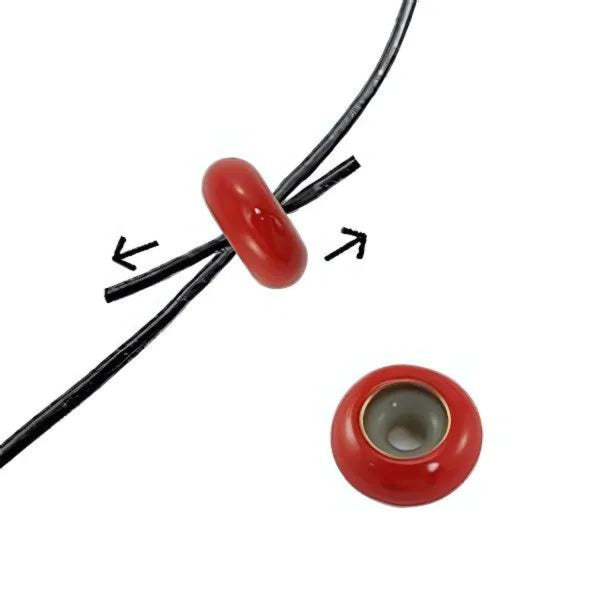 Macramé Sluiting (Stainless steel) 10x4mm Rood (Smart Bead Stopper) - 1 stuk