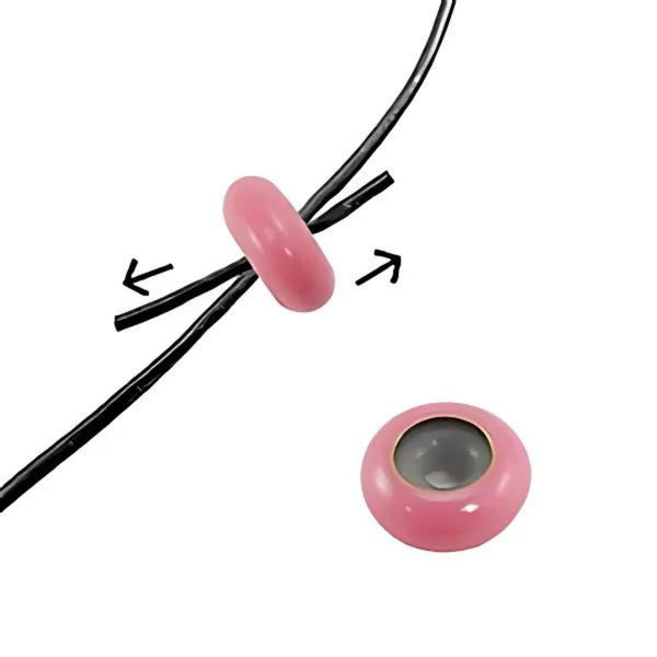 Macramé Sluiting (Stainless steel) 10x4mm Roze (Smart Bead Stopper) - 1 stuk