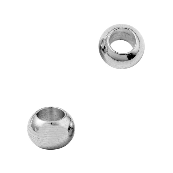 Metalen Kraal (Stainless steel) Rond 8x6mm Zilver - 1 stuk