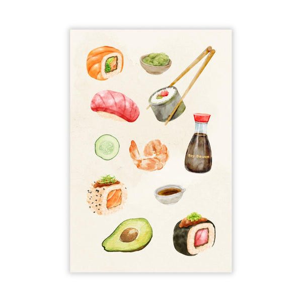 Kaartje Sushi Illustraties