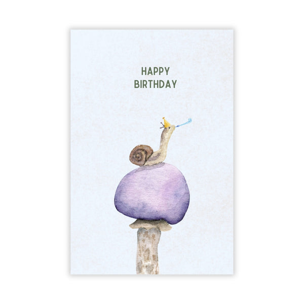 Kaartje Happy Birthday Snail