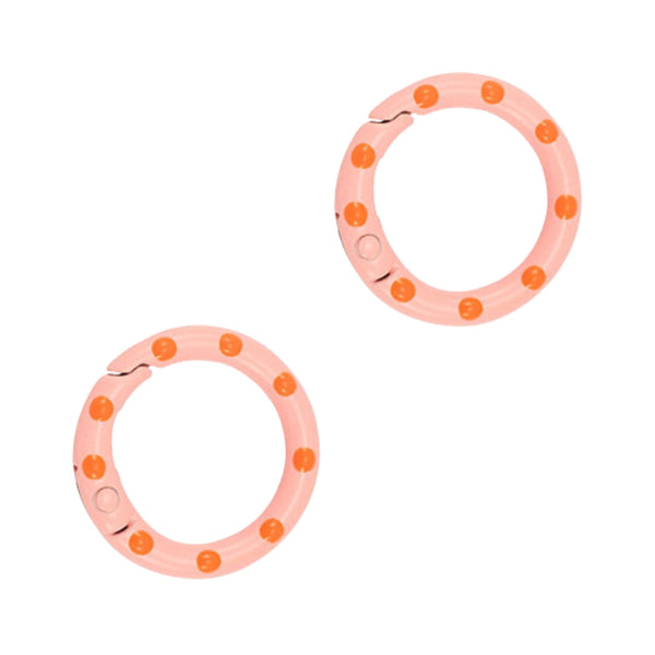 Sleutelhanger Ring Rond 25mm Roze Oranje - 1 Stuk