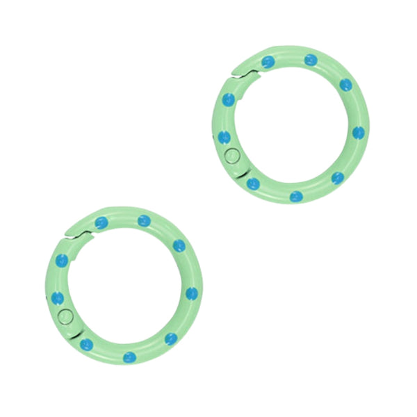 Sleutelhanger Ring Rond 25mm Groen Blauw - 1 Stuk