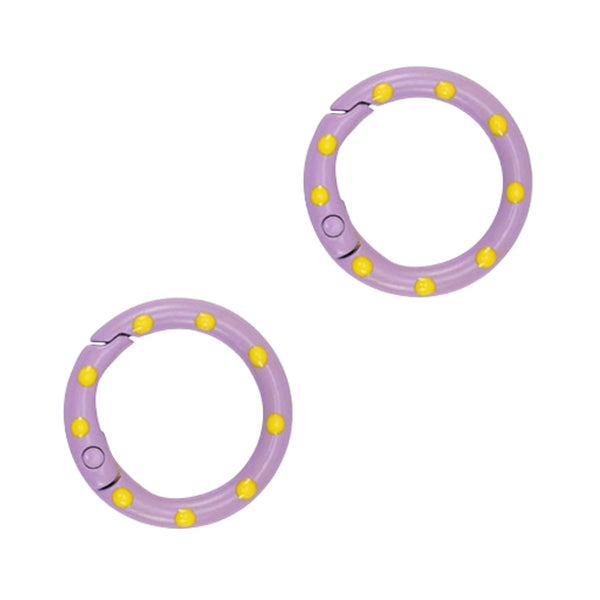 Sleutelhanger Ring Rond 25mm Paars Geel - 1 Stuk