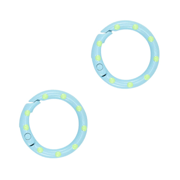 Sleutelhanger Ring Rond 25mm Lichtblauw Groen - 1 Stuk