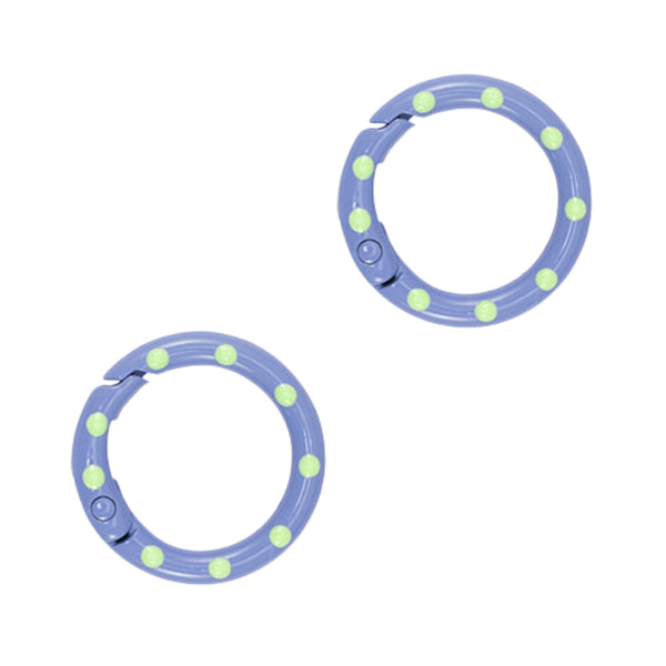 Sleutelhanger Ring Rond 25mm Donker Blauw Groen - 1 Stuk