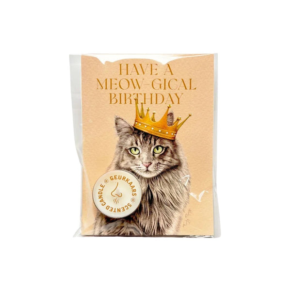 Feu de Mer Kaart Met Geurkaars - Have a Meow-gical Birthday