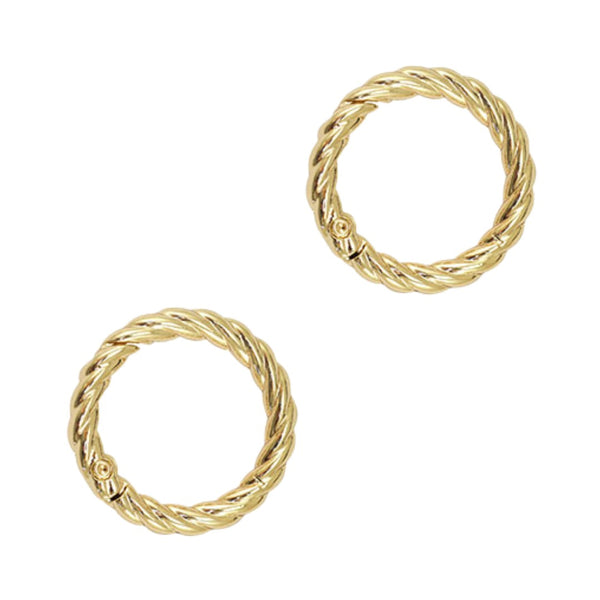 Sleutelhanger Ring Rond Twist 27mm Goud - 1 Stuk