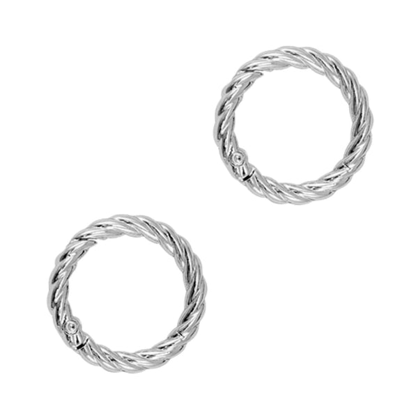 Sleutelhanger Ring Rond Twist 27mm Zilver - 1 Stuk