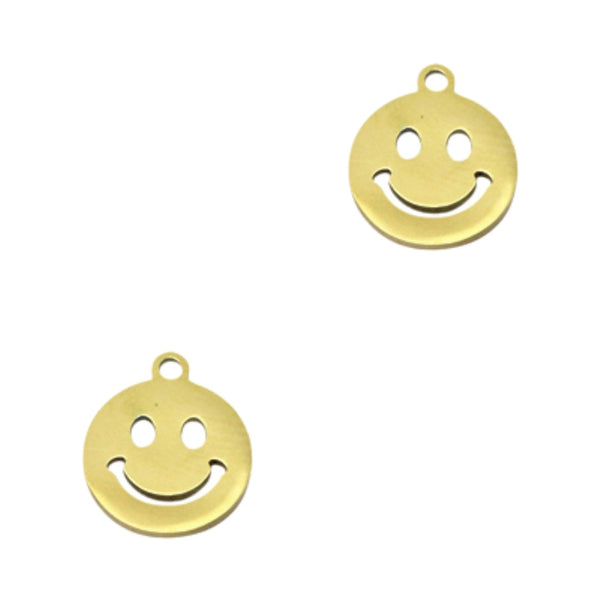 Bedel Smiley (Stainless Steel) Goud - 1 stuk