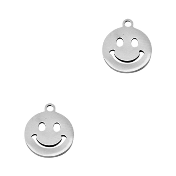 Bedel Smiley (Stainless Steel) Zilver - 1 stuk