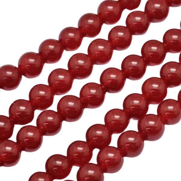 10mm Natuursteen Kralen Rond Malaysian Jade Rood - 10 Stuks