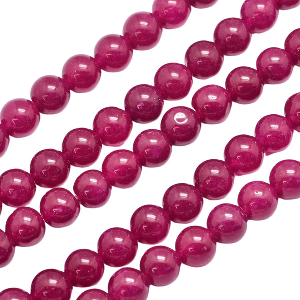 10mm Natuursteen Kralen Rond Malaysian Jade Violet Rood - 10 Stuks
