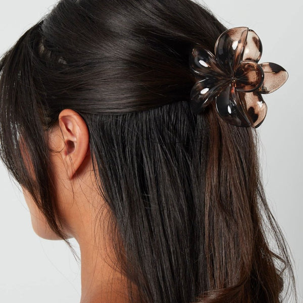 Haarclip Bloem Marble Bruin