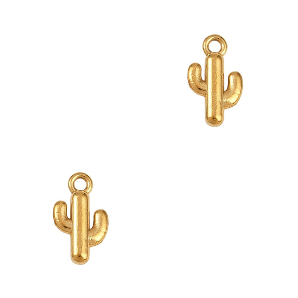 Bedel (Stainless Steel) Cactus 15mm Goud - 1 stuk