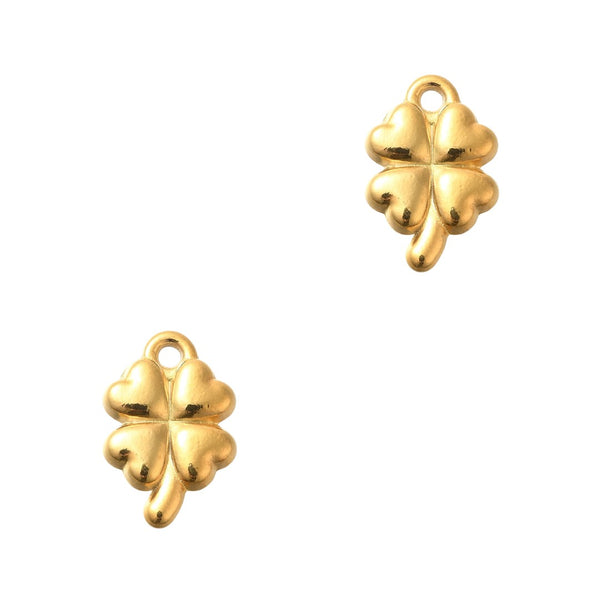 Bedel (Stainless Steel) Klavertje Vier 17.5mm Goud - 1 stuk