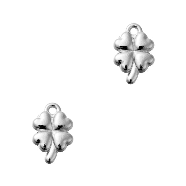 Bedel (Stainless Steel) Klavertje Vier 17.5mm Zilver - 1 stuk