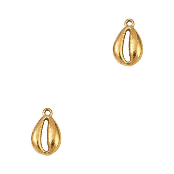Bedel (Stainless Steel) Kauri Schelp 10.5mm Goud - 1 stuk