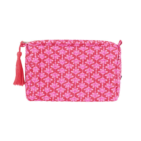 Make Up Tasje Floral - Roze Rood