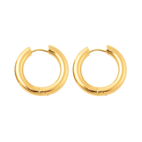 Oorbellen Creolen Stainless Steel Chunky 24mm Goud - 1 paar