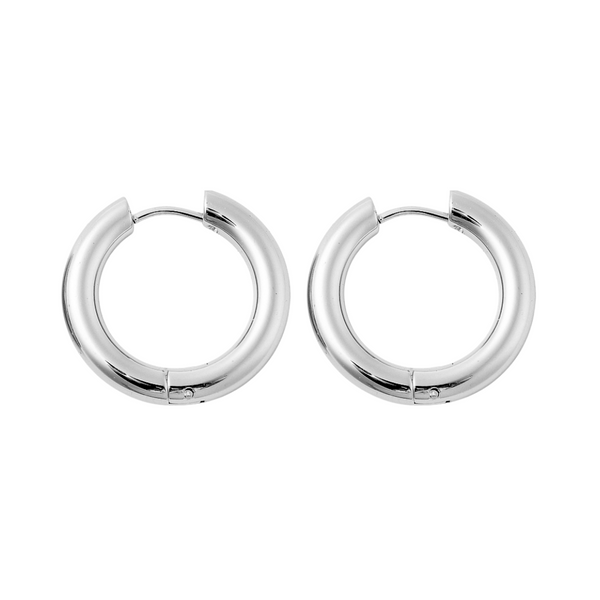 Oorbellen Creolen Stainless Steel Chunky 24mm Zilver - 1 paar