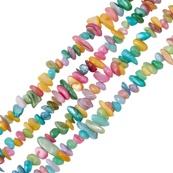 Schelp Chips kralen 5-9mm Multicolor - 50 stuks