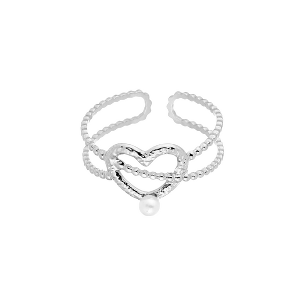 Ring Heart With Pearl