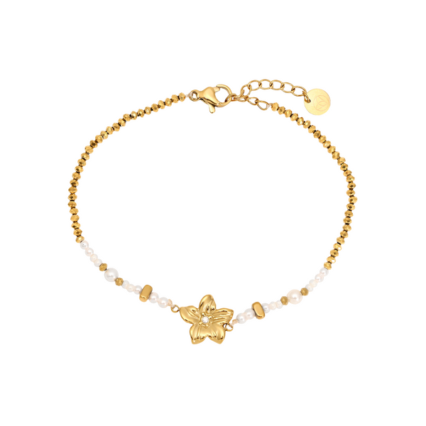 Armband White Flower