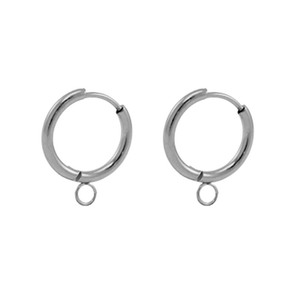 Oorbellen Creolen Met Oog Stainless Steel 17mm Zilver - 1 paar