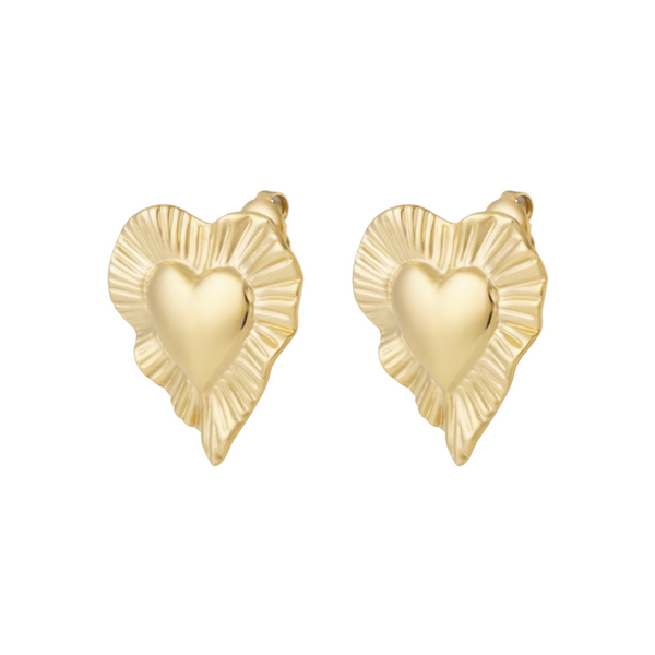 Oorbellen Stud Flaming Heart