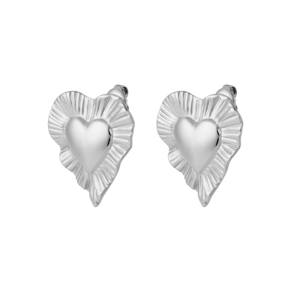 Oorbellen Stud Flaming Heart