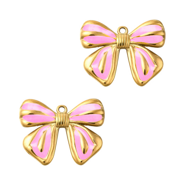 Bedel (Stainless steel) Strik Groot 24.5mm Roze Goud - 1 stuk