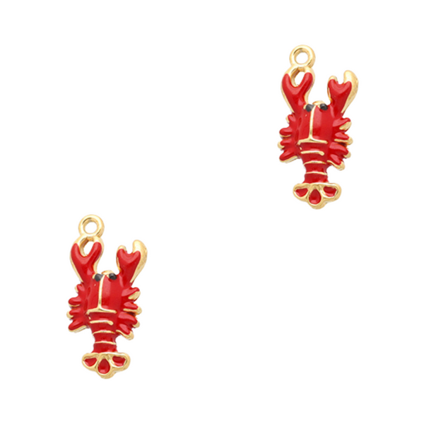 Bedel (Stainless steel) Kreeft 22mm Rood Goud - 1 stuk