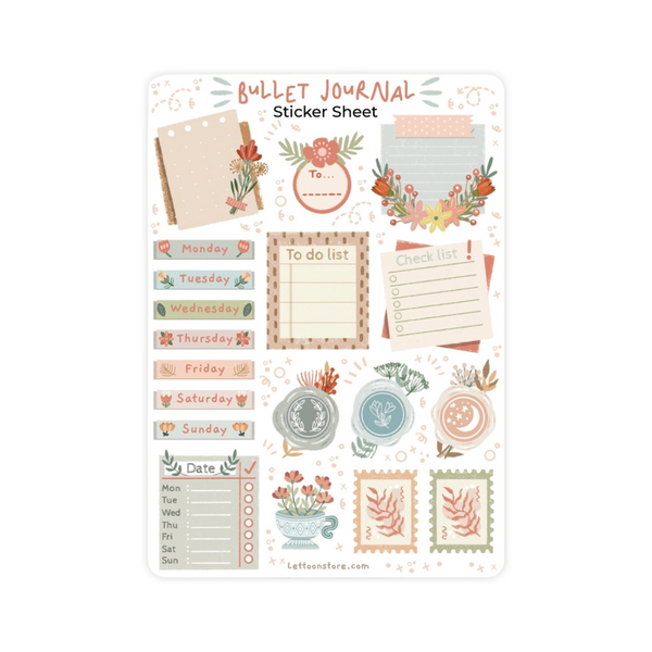 Stickervel Lettoon A6 - Bullet Journal