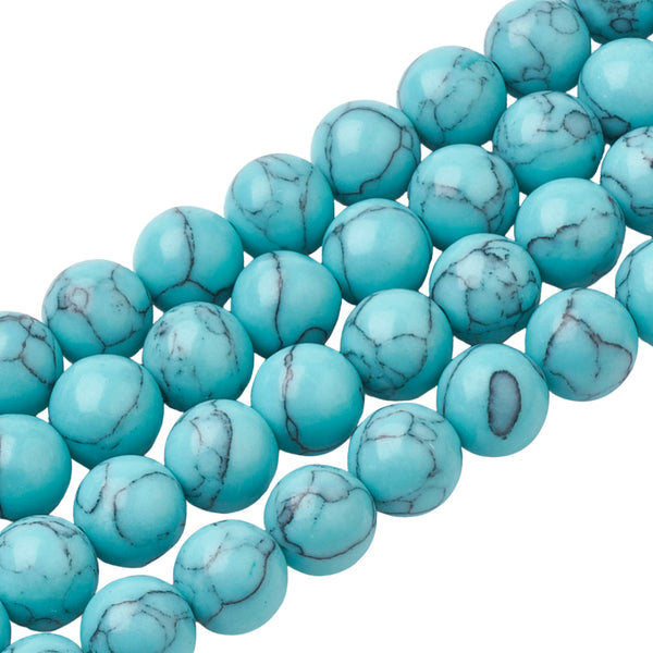 10mm Natuursteen Kralen Turquoise - 10 Stuks
