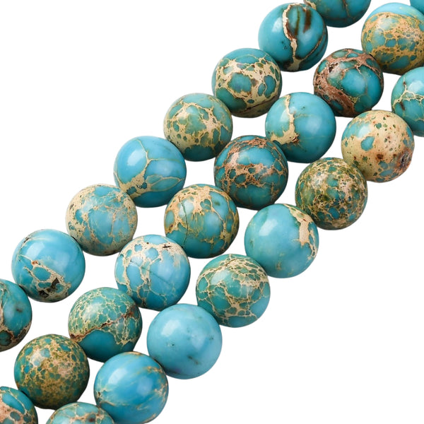 10mm Natuursteen Kralen Regaliet Turquoise - 10 Stuks