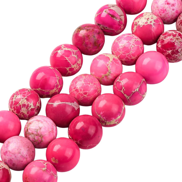 10mm Natuursteen Kralen Regaliet Cerise - 10 Stuks