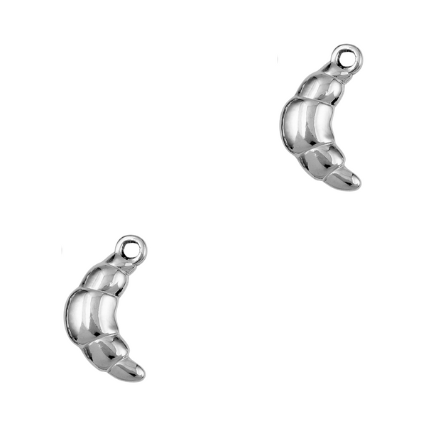 Bedel (Stainless steel) Croissant 17mm Zilver - 1 stuk
