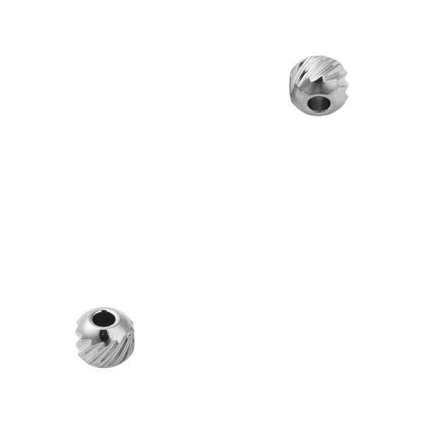 Metalen Kraal (Stainless steel) Rond Twist 4mm Zilver - 1 stuk