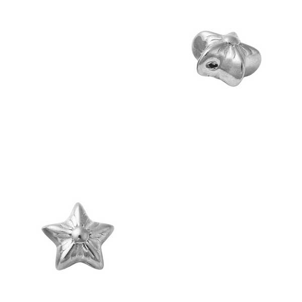 Metalen Kraal (Stainless steel) Ster Deco 8.5x8.5mm Zilver - 1 stuk