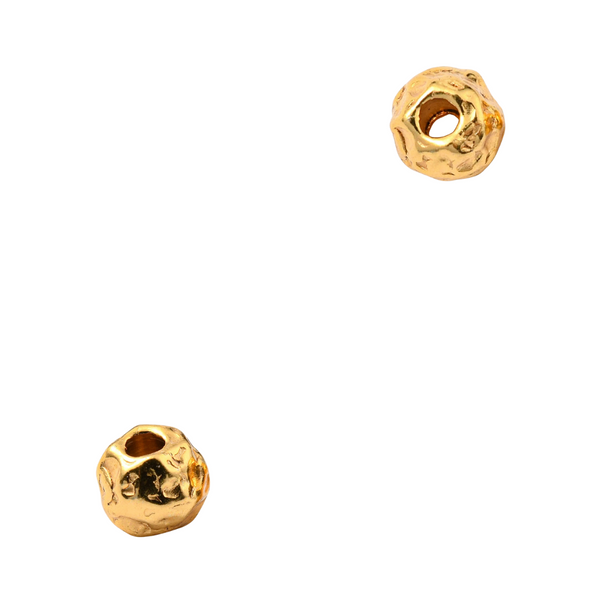 Metalen Kraal (Stainless steel) Rond Textuur 5mm Goud - 1 stuk