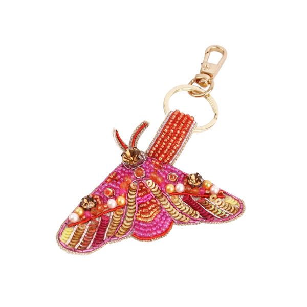 Sleutelhanger Kralen Nachtvlinder - Goud Roze