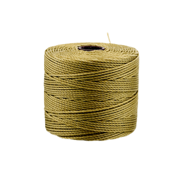 Nylon S-Lon draad 0.5mm Olijf Groen Goud - per meter