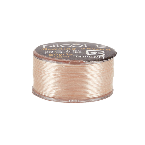 Beading Nylon draad 0.1mm Creme - 46 meter
