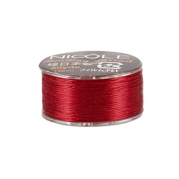 Beading Nylon draad 0.1mm Rood - 46 meter